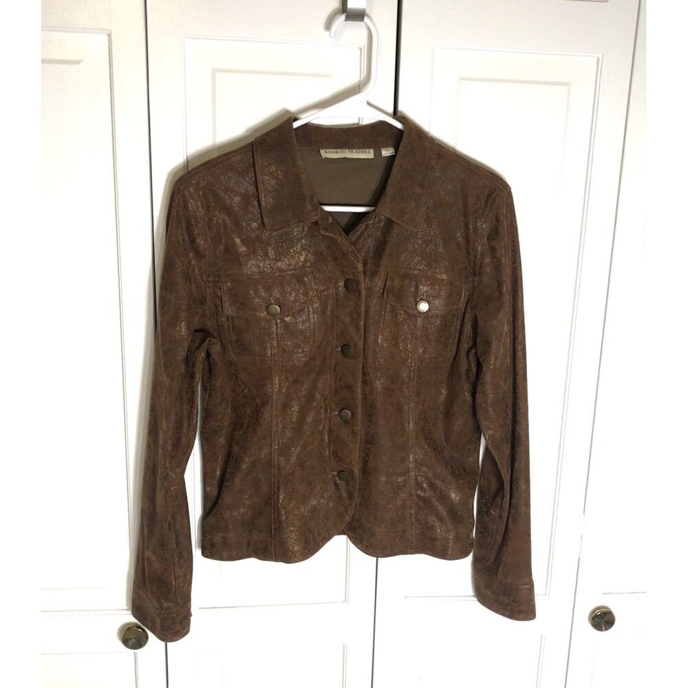 Bamboo Traders Faux Leather acket size Petite Medium